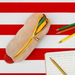 Plush Hot Dog Zip Pouch