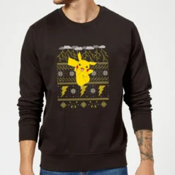 Pokemon Pikachu Christmas Christmas Jumper - Black