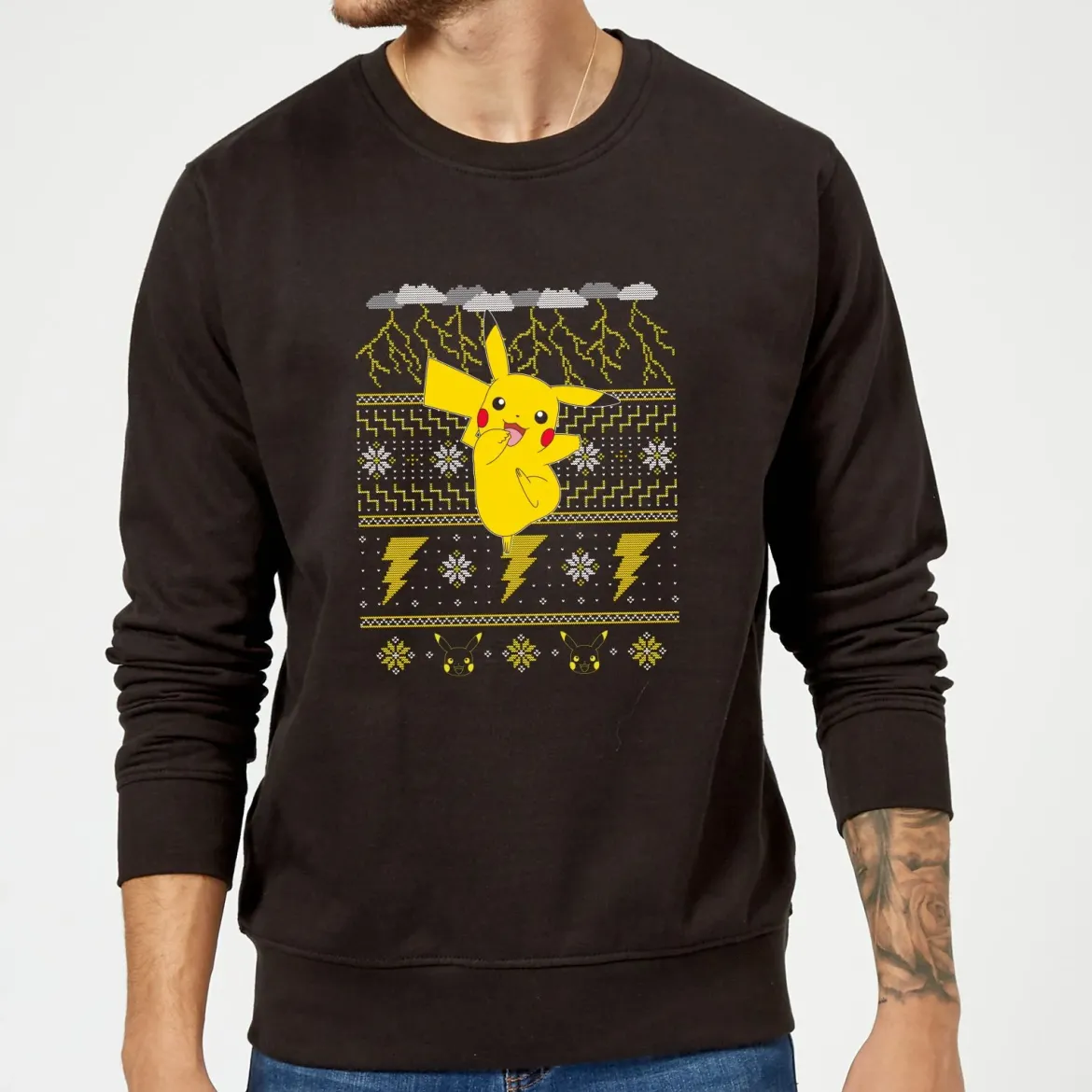 Pokemon Pikachu Christmas Christmas Jumper - Black