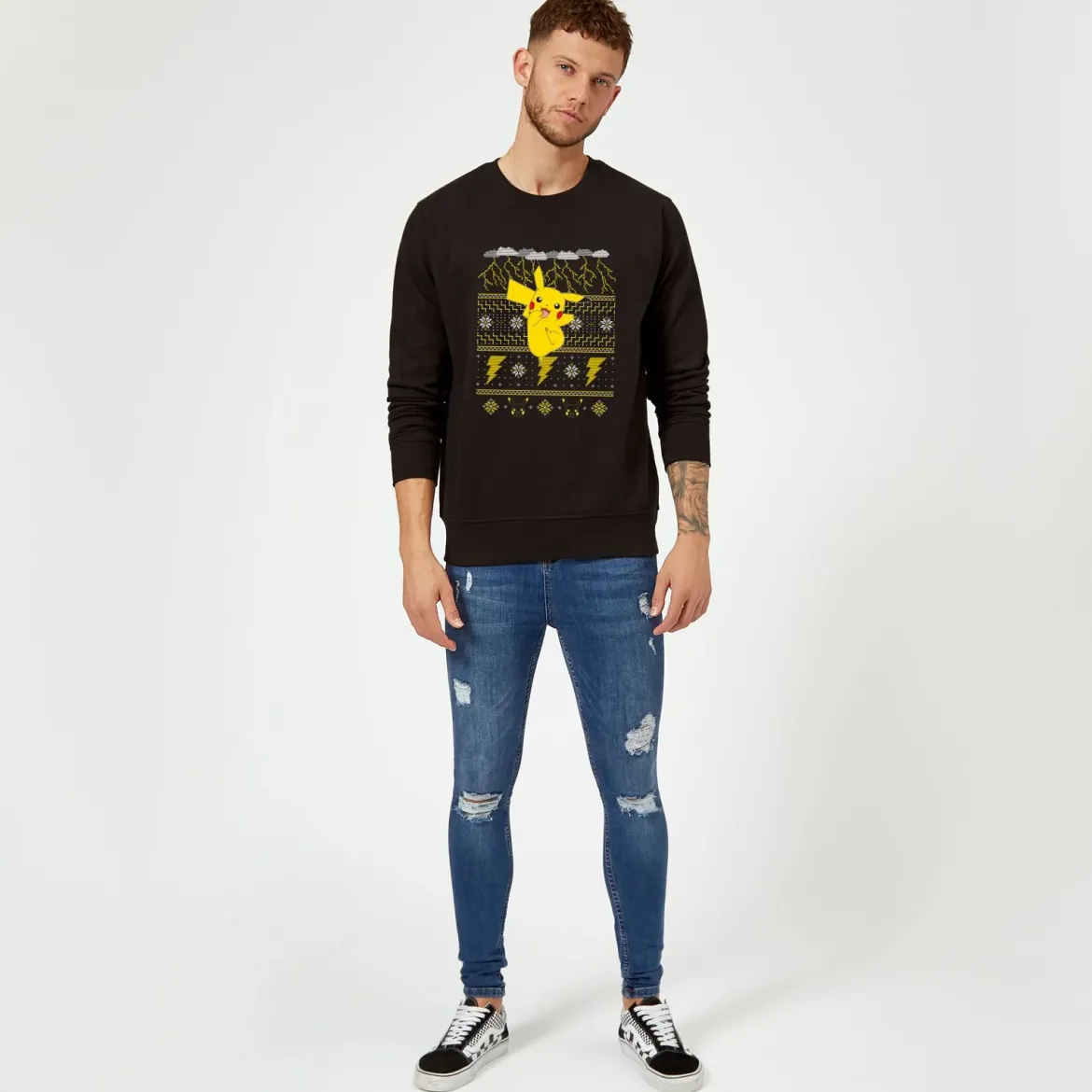 Pokemon Pikachu Christmas Christmas Jumper - Black