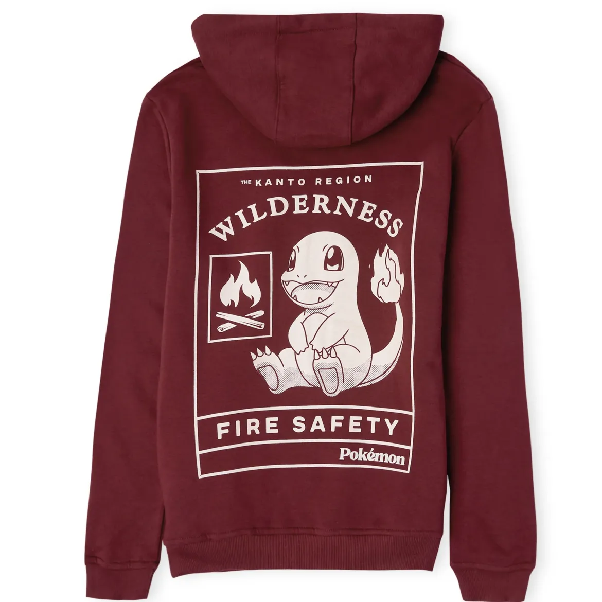Pokémon Woodland Fire Safety Hoodie - Burgundy