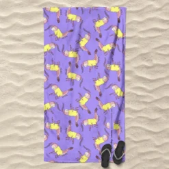 Rick and Morty Aww Geez Pattern Beach Towel