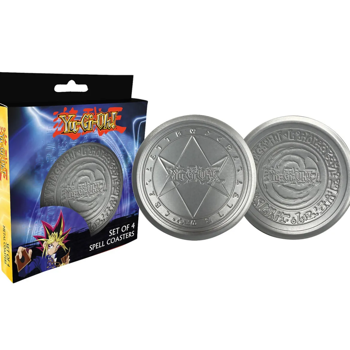 Set of 4 Embossed Metal Coasters