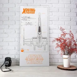 Star Wars Episode VII Glass Poster - X-Wing Fighter (50 x 25cm)