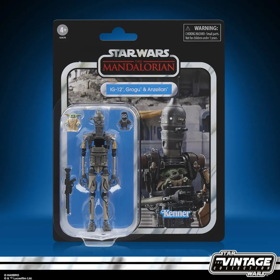 Star Wars: The Mandalorian Vintage Collection Action Figure 3-Pack IG-12, Grogu & Anzellan 10 cm