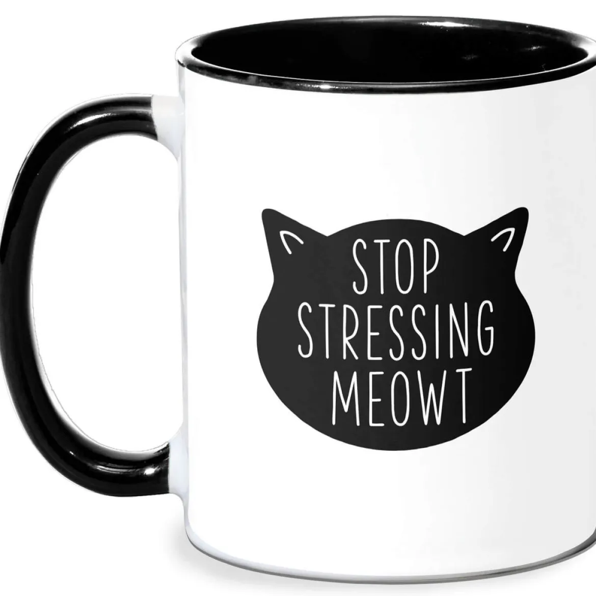 Stop Stressing Meowt Mug - White/Black