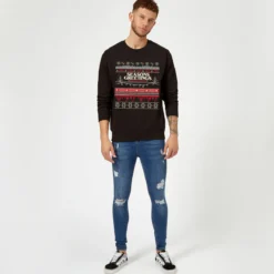 Stranger Things Hawkins Christmas Unisex Christmas Jumper - Black