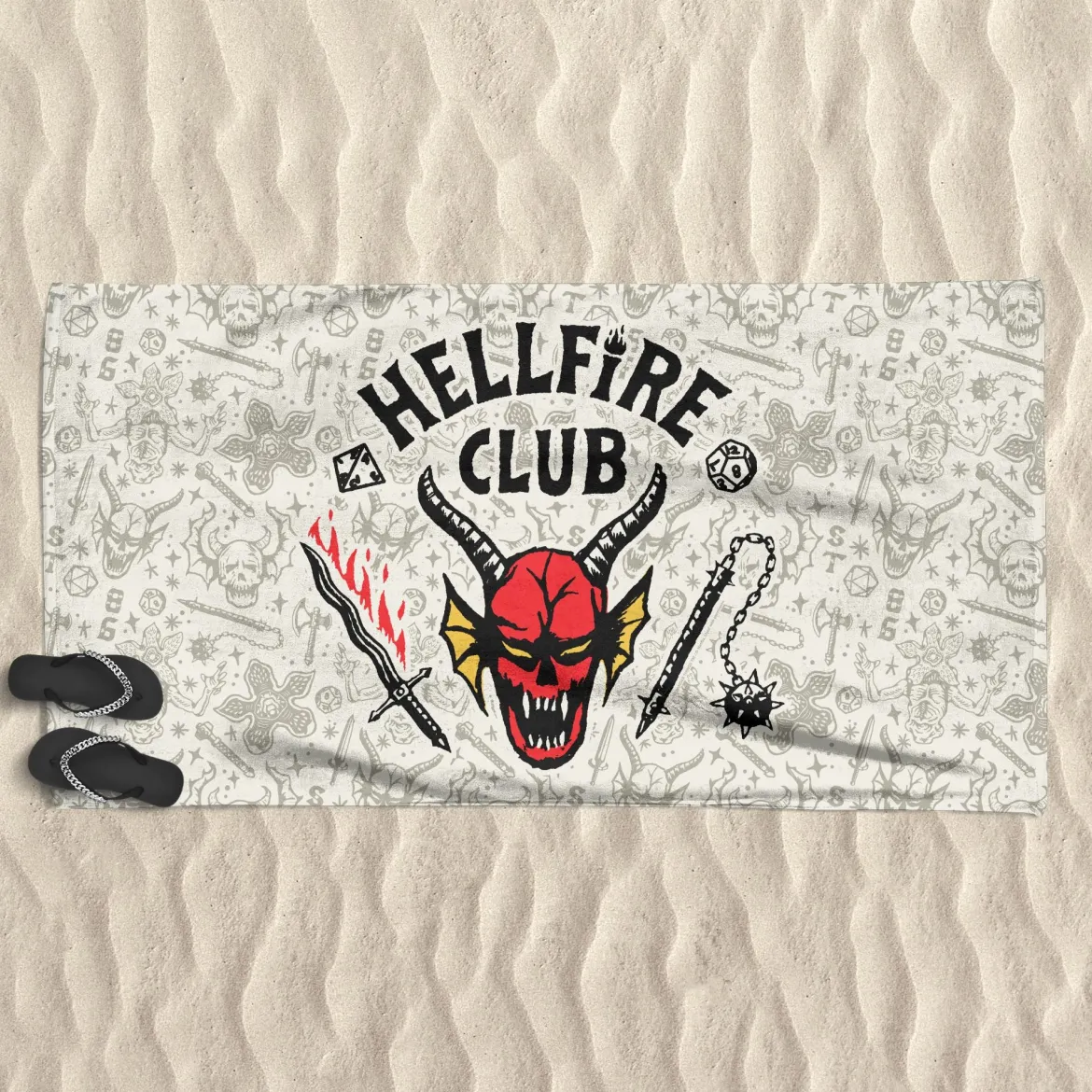Stranger Things Hellfire Club Beach Towel