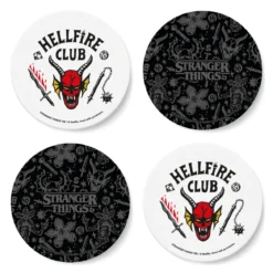 Stranger Things Hellfire Club Round Coaster Set