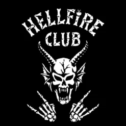 Stranger Things Hellfire Skull T-Shirt - Black
