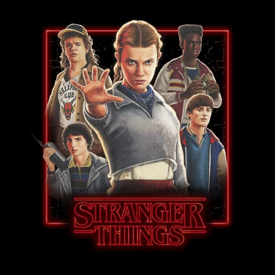 Stranger Things Poster T-Shirt - Black
