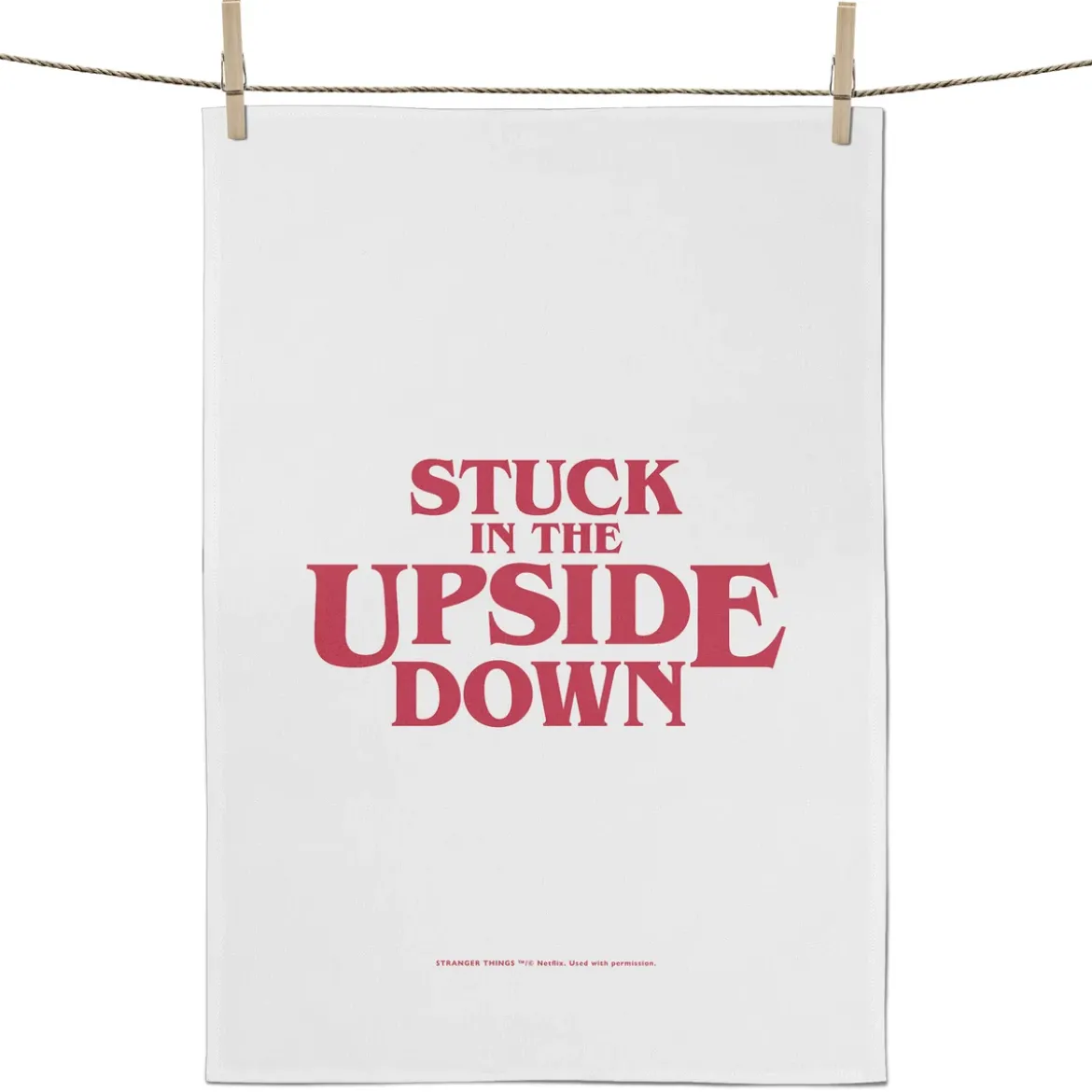 Stranger Things Stuck In The Upside Down Tea Towel