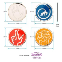 The Fantastic Four: First Steps Symbols Enamel Pin Set