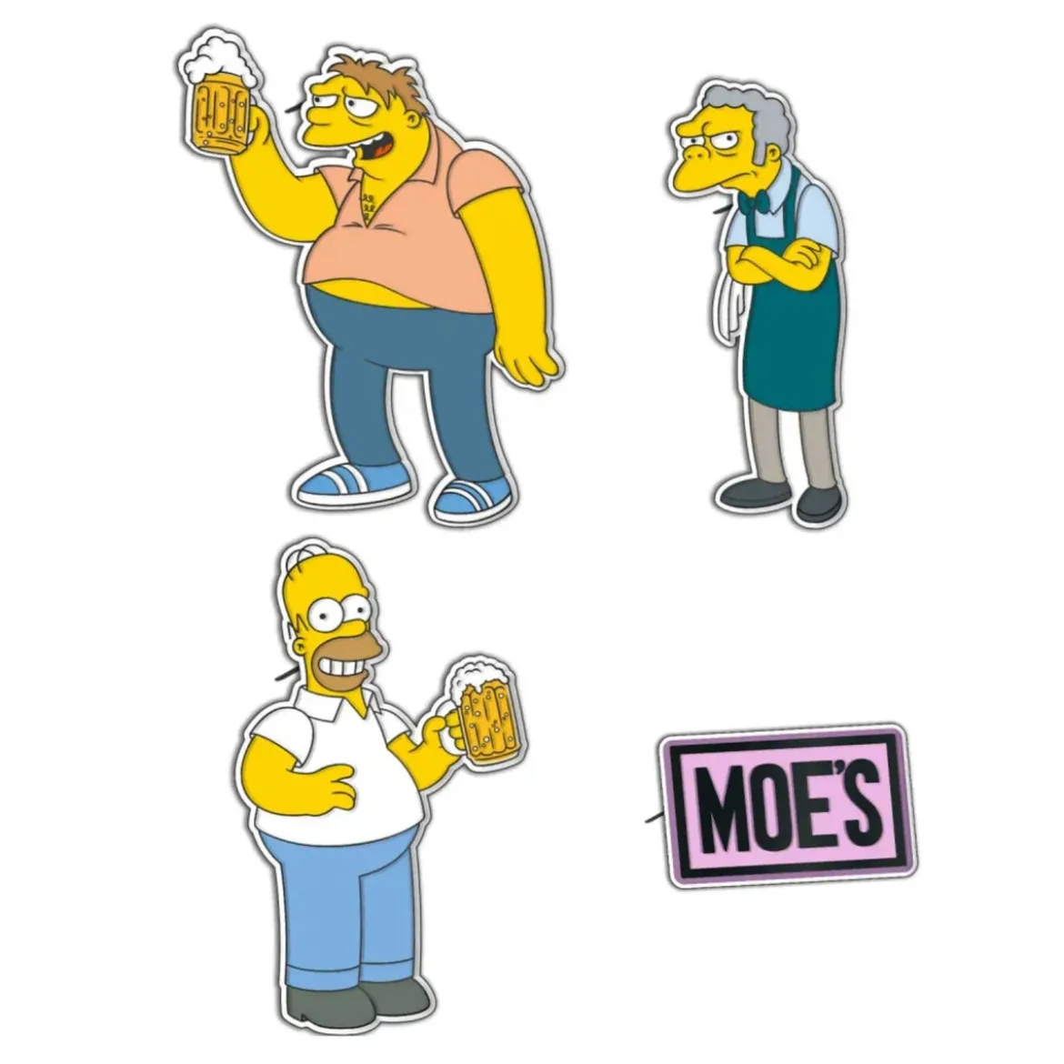 The Simpsons Moe's Tavern 4 Pins Set