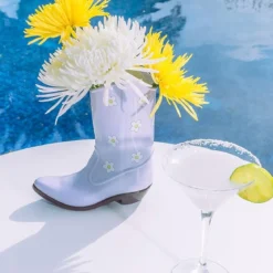 Vase Rodeo Cowboy Boot Lilac